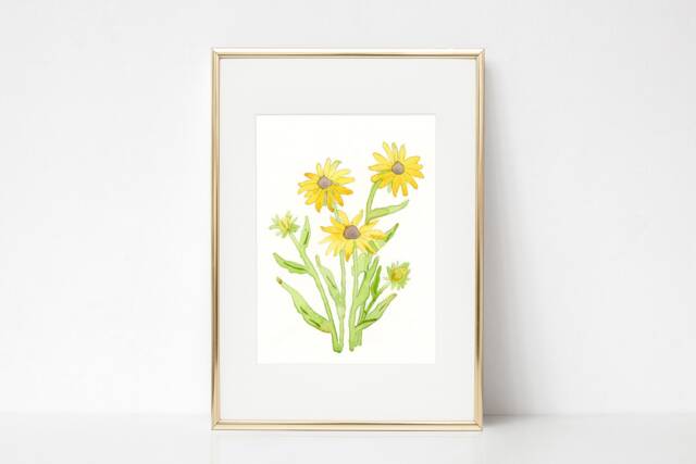 Art Print - Yellow Flower Watercolor Print - image 1