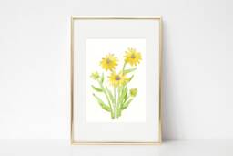 Art Print - Yellow Flower Watercolor Print - thumbnail 1