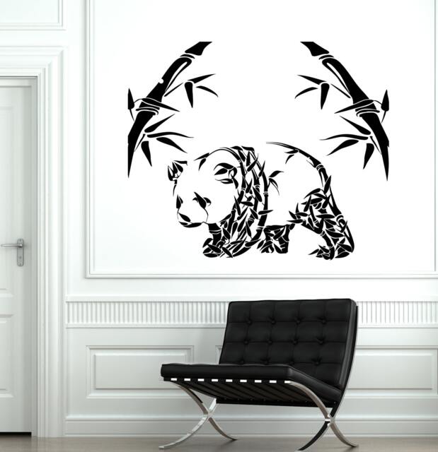 Wall Vinyl Panda Beer Bamboo Animal Ornament Mural Decal Sticker 1757Dz - image 1