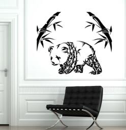 Wall Vinyl Panda Beer Bamboo Animal Ornament Mural Decal Sticker 1757Dz