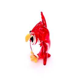 Hand Blown Glass Miniature Baby Owl Wings Bird Little Animal Red Figurine Tiny Statue Decoration Collectible Small Craft Painted Figure - thumbnail 2