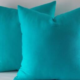 Turquoise Linen Pillow Covers - Set Of 2 18-Inch Decorative Throw Pillows - thumbnail 4