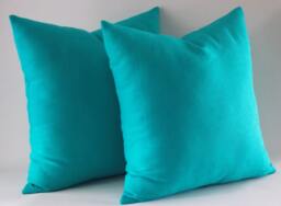 Turquoise Linen Pillow Covers - Set Of 2 18-Inch Decorative Throw Pillows