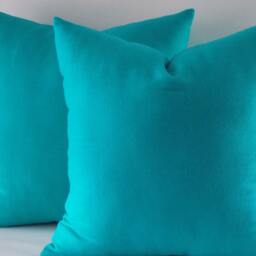 Turquoise Linen Pillow Covers - Set Of 2 18-Inch Decorative Throw Pillows - thumbnail 2