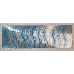 Sway. Modern Abstract Metal Wall Art. Teal & Silver. Indoor/Outdoor Decor - thumbnail 3