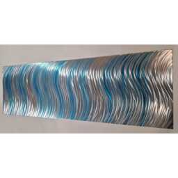 Sway. Modern Abstract Metal Wall Art. Teal & Silver. Indoor/Outdoor Decor - thumbnail 2
