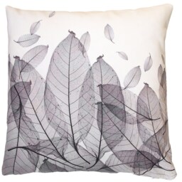 Cushion Cover, Leaf Cushion, Grey, Turquoise, Taupe, Beige, Green, 50 X cm, Abstract Nature Motif, Cotton - thumbnail 2