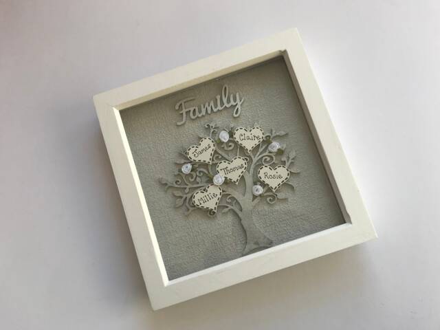 Personalised Silver Family Tree Picture Frame, Christmas Gift For Her, Mum, Sister, Friend - image 1