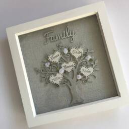 Personalised Silver Family Tree Picture Frame, Christmas Gift For Her, Mum, Sister, Friend - thumbnail 2