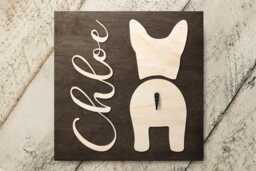 Personalized French Bulldog Sign With Pet Name, Wood Frenchie Leash Holder For Birthday Gift