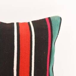 Handwoven Turkish Kilim Pillow Bohemian Throw Cushion Cover - 16x16 - thumbnail 2