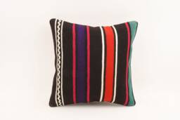 Handwoven Turkish Kilim Pillow Bohemian Throw Cushion Cover - 16x16