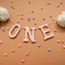 One Birthday Felt Banner - Personalized Nursery Bunting Wall Art Decor Garland Baby Room - thumbnail 3