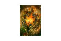 Phoenix Feather Art Print Whimsical Firebird Painting On Canvas - thumbnail 1