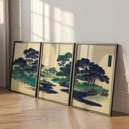 Japanese Landscape Art Print Set - Vintage Scenic Wall Decor - thumbnail 3