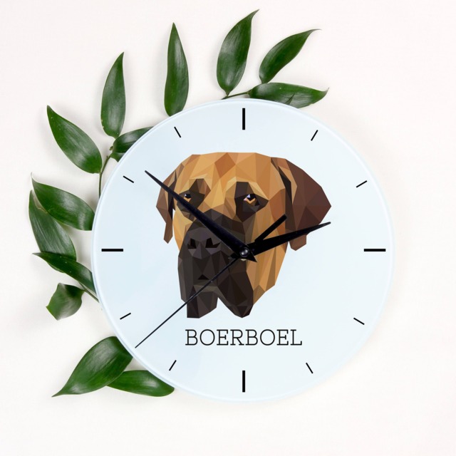 A Clock With A Boerboel Dog. New Collection The Geometric Dog - image 1