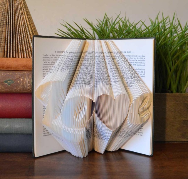 Custom Folded Book Art Made For You Love Gift For Wedding Anniversary Lover Bookish Idea First Year - image 1