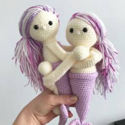 Mermaid & Unicorn Crochet Curtain Tie Backs, Nursery Decor - thumbnail 4