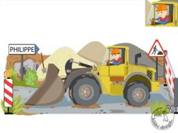 "Wall Sticker ""Bulldozer Construction Site" - thumbnail 1