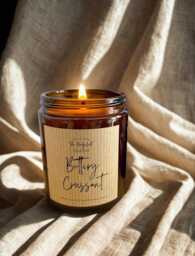 Buttery Croissant Scented Candle Vegan Coconut & Rapeseed Wax, 150G/Bakery Inspired Candle Gift For Baker - thumbnail 1
