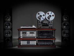 Low Profile Audio Rack With Black Hardware, Shelving Rack, Turntable Stand , Record Player - thumbnail 1