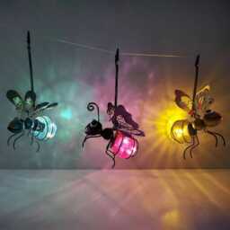 Solar Insect Hanging Light Golden Bee Garden Decor - thumbnail 2