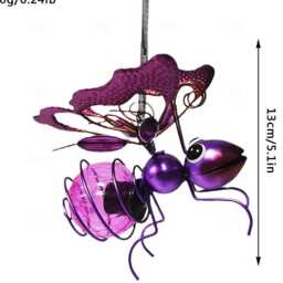 Solar Insect Hanging Light Golden Bee Garden Decor - thumbnail 3