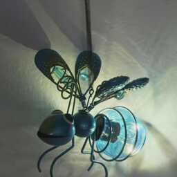Solar Insect Hanging Light Golden Bee Garden Decor - thumbnail 4