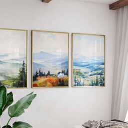 Set Of 3 Mount Washington New Hampshire Posters, Vintage Travel Prints, Usa Mountain Wall Art, White Mountains Decor Poster - thumbnail 2