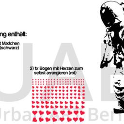 Wall Decal Astronaut & Heart Bubble Girl, Astronaut's Daughter Sticker, Banksy-Style Street Art, Graffiti - thumbnail 2