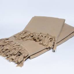 Milky Brown Cotton Towel Set, Turkish Bath Hand Personalized Towel, Terry Emroidered Peshtemal - thumbnail 2