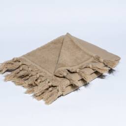 Milky Brown Cotton Towel Set, Turkish Bath Hand Personalized Towel, Terry Emroidered Peshtemal - thumbnail 3