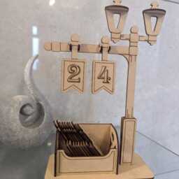 Laserkris Christmas Advent Pillar Calendar - Laser Cut 3mm Thick Mdf , Countdown , Christmas Decoration.size - 290x201x89mm - thumbnail 2