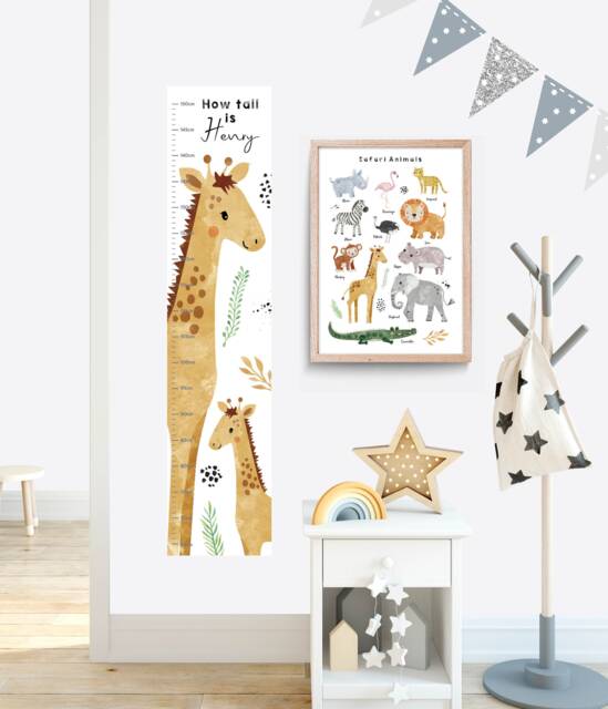 Giraffe Height Chart Wall Decal Nursery Growth - image 1
