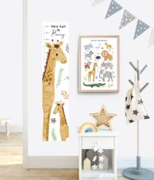 Giraffe Height Chart Wall Decal Nursery Growth