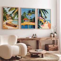 Set Of 3 Gambia Posters, African Prints, Wall Art, Decor, Art Africa Gift Idea - thumbnail 3