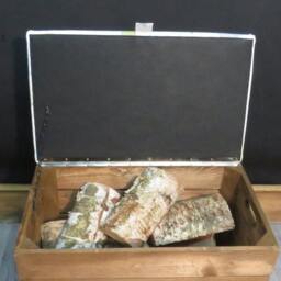Large Rustic Wooden Storage Crate - Upholstered Fabric Lid Seat - thumbnail 4