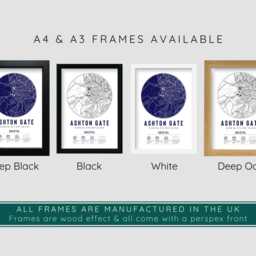 Bristol Ashton Gate Bears Stadium Minimalist Map Prints & Frames - Gift Decor Dad Granddad Uncle Brother Rugby Union Fan For Him Poster - thumbnail 3