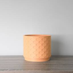 "Wallflower Planter With Drainage & Saucer in Orange Sherbet, Unique 3D-Printed Plant Pot, Small To Large Sizes 4"" 5"" 6"" 7"" 8" - thumbnail 2
