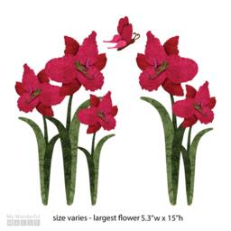 Lily Flower Wall Sticker - Set Of 5 Decals & 1 Butterfly - Sku115-Stick-17 - thumbnail 2