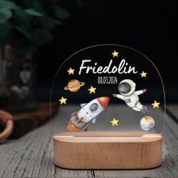 Night Light Rocket, Space, Baby Gifts, Nursery Boy, Birth Gift Lamp Astroanaut, Led Boy
