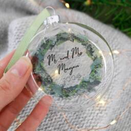 Mr & Mrs Wedding Christmas Personalised Bauble - Decoration Married And - thumbnail 3