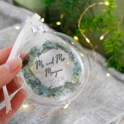 Mr & Mrs Wedding Christmas Personalised Bauble - Decoration Married And - thumbnail 2