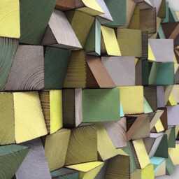 Reclaimed Pine Wood Wall Art - Geometric Sound Diffuser - thumbnail 3