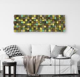 Reclaimed Pine Wood Wall Art - Geometric Sound Diffuser