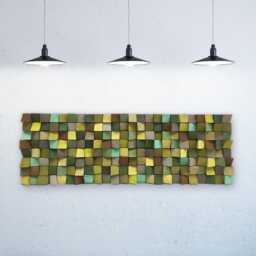 Reclaimed Pine Wood Wall Art - Geometric Sound Diffuser - thumbnail 4