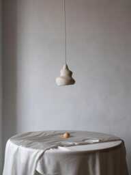"Small White Paper Mache Pendant Lamp - Perfect For Modern Interiors ""Afrodita" - thumbnail 1