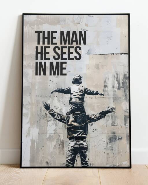 The Man He Sees in Me Luke Combs Banksy Inspired Wall Art Prints/Frame Not Included - image 1