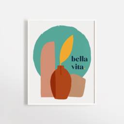 Bella Vita Art Print Minimalist Italian Illustration - Montreal Creation - thumbnail 1