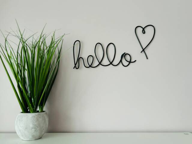 Hello Wire Word Art Sign - Wall Hanging Decor Gift Ideas - image 1